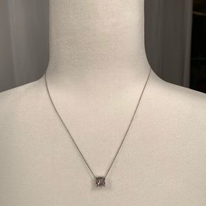 2 karat square cut cubic zirconia necklace